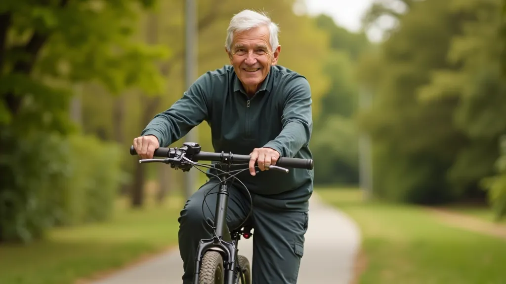Cyclist demonstrating proper frame size with feet on ground and correct standover clearance